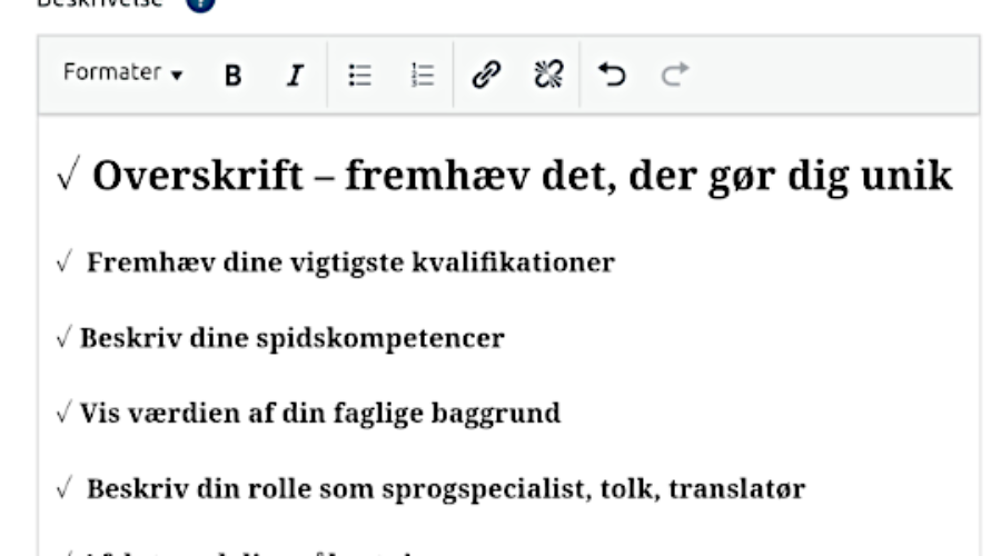 Sådan gør du din Tolkeprofil stærk