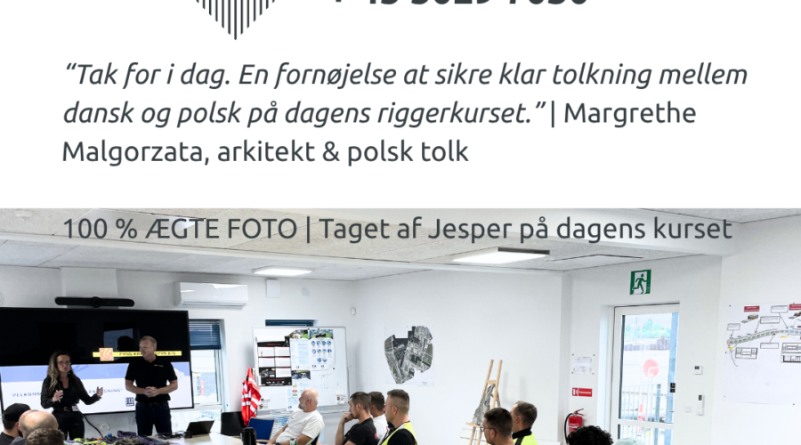 Riggerkursus med tolk – sikkerhed og fuld forståelse på tværs af sprog